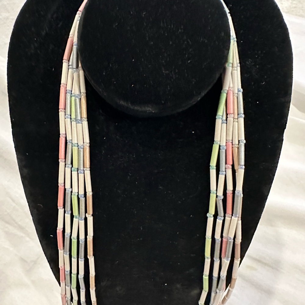 Monet Seed Bead And Bugle Bead Multi Strand Neckl… - image 4